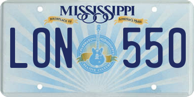 MS license plate LON550
