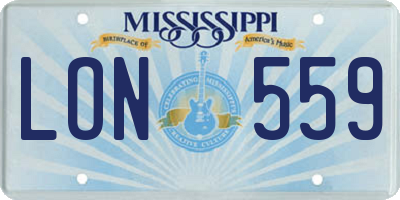 MS license plate LON559