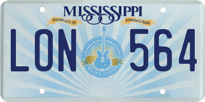 MS license plate LON564