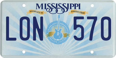 MS license plate LON570