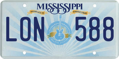 MS license plate LON588