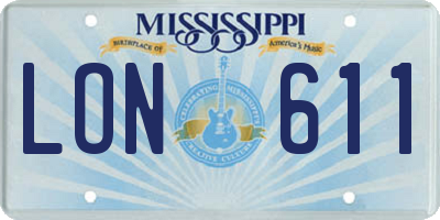 MS license plate LON611