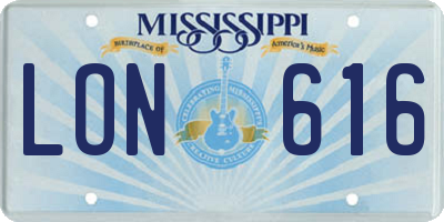 MS license plate LON616