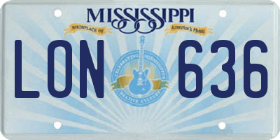 MS license plate LON636