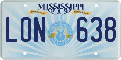 MS license plate LON638