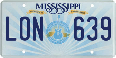 MS license plate LON639