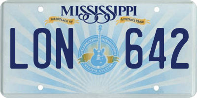 MS license plate LON642