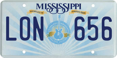 MS license plate LON656