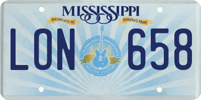 MS license plate LON658