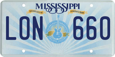 MS license plate LON660
