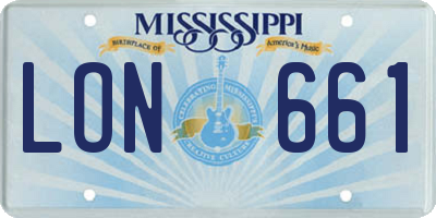 MS license plate LON661
