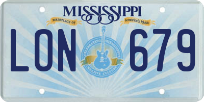 MS license plate LON679