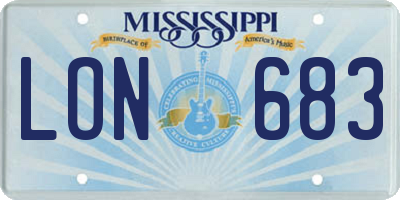 MS license plate LON683
