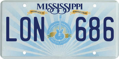 MS license plate LON686