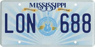 MS license plate LON688