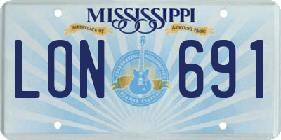 MS license plate LON691