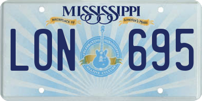MS license plate LON695
