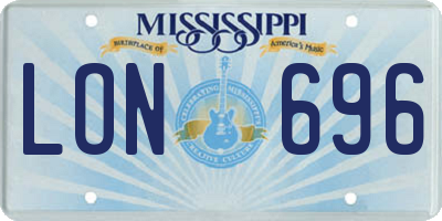 MS license plate LON696