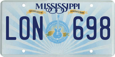 MS license plate LON698