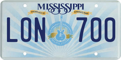 MS license plate LON700