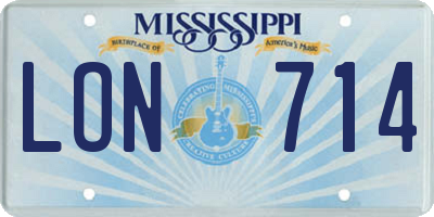 MS license plate LON714