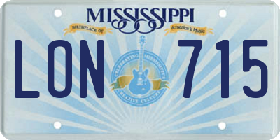 MS license plate LON715