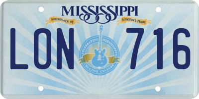 MS license plate LON716