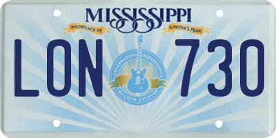MS license plate LON730