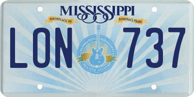 MS license plate LON737