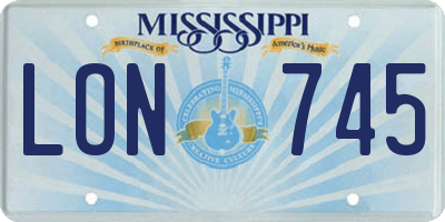 MS license plate LON745