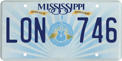 MS license plate LON746