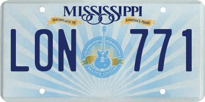 MS license plate LON771