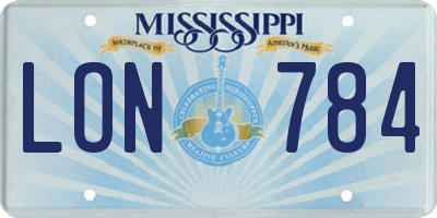 MS license plate LON784