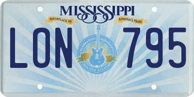 MS license plate LON795