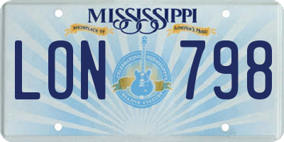 MS license plate LON798
