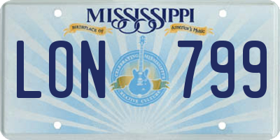 MS license plate LON799