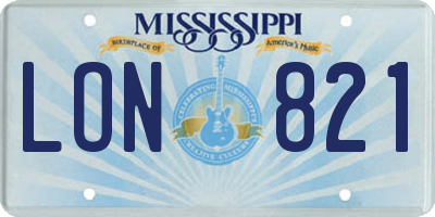 MS license plate LON821