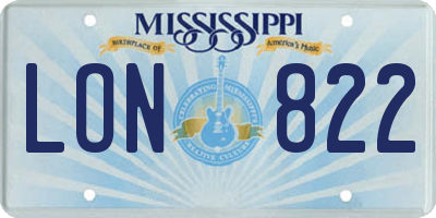 MS license plate LON822