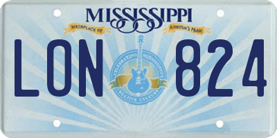 MS license plate LON824