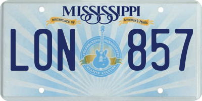 MS license plate LON857