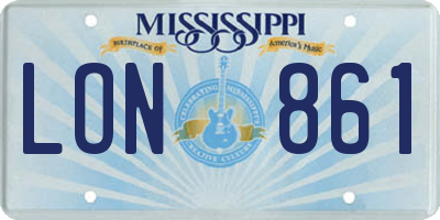 MS license plate LON861
