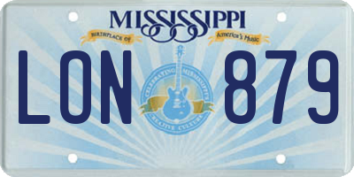 MS license plate LON879