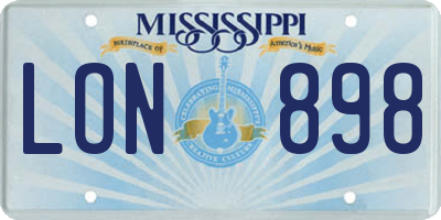 MS license plate LON898