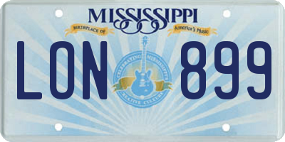 MS license plate LON899