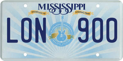 MS license plate LON900