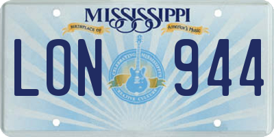 MS license plate LON944
