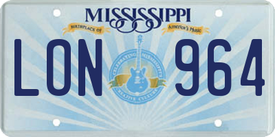 MS license plate LON964
