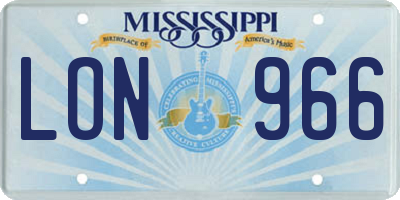 MS license plate LON966