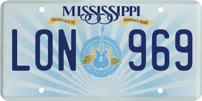 MS license plate LON969
