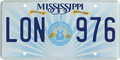 MS license plate LON976